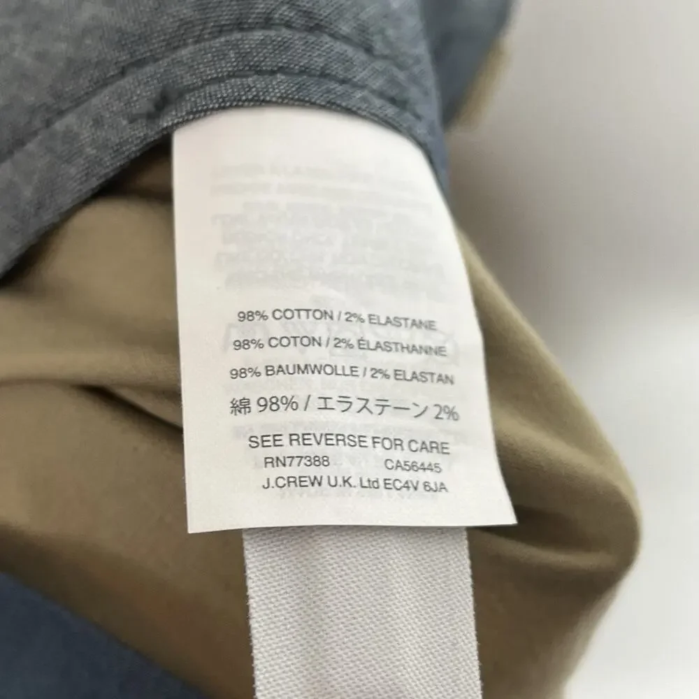 J Crew Mens 10” Stretch Chino Shorts Khaki Tan Size 30 Preppy